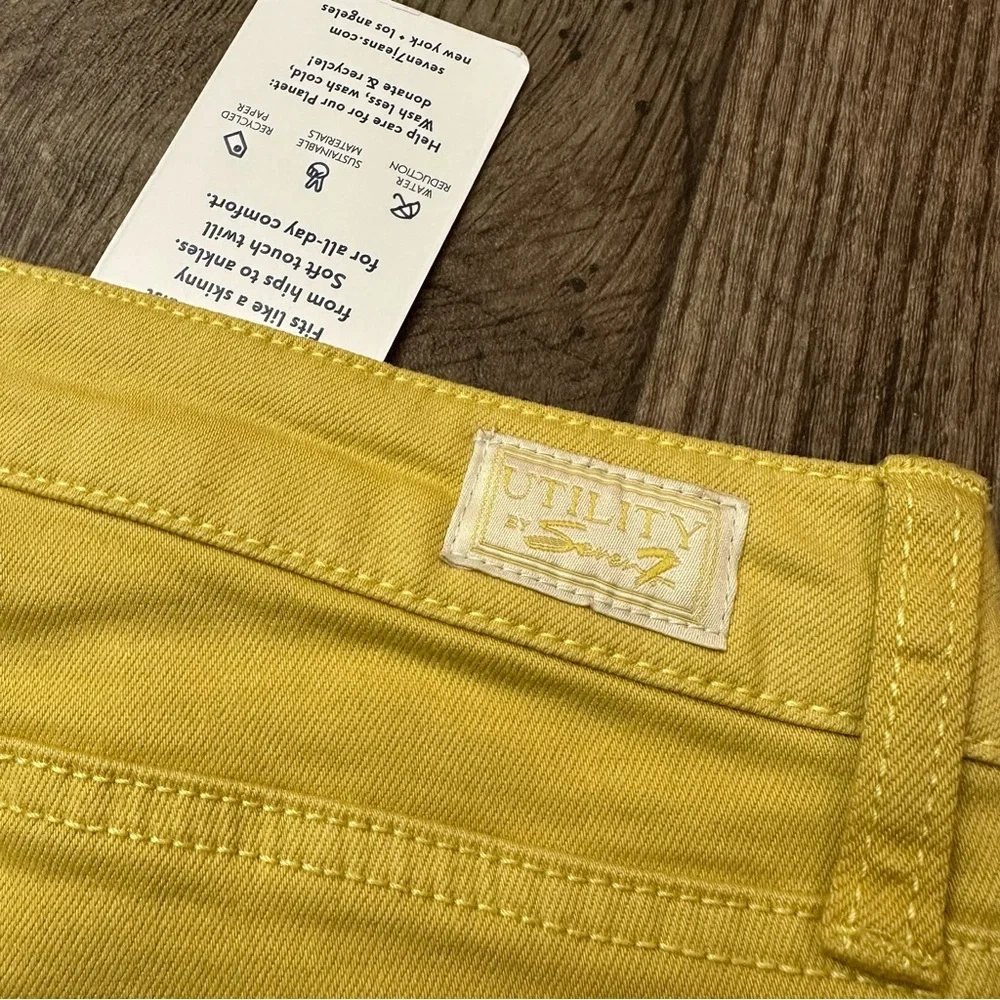 Seven7 Utility High Rise Ankle Skinny Pants Womens Size 16 Yellow